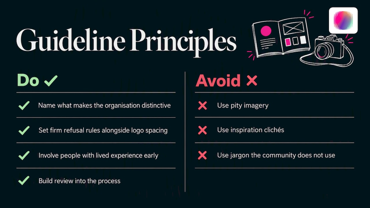 Perspective: guidelines should make a brand braver — overview diagram
